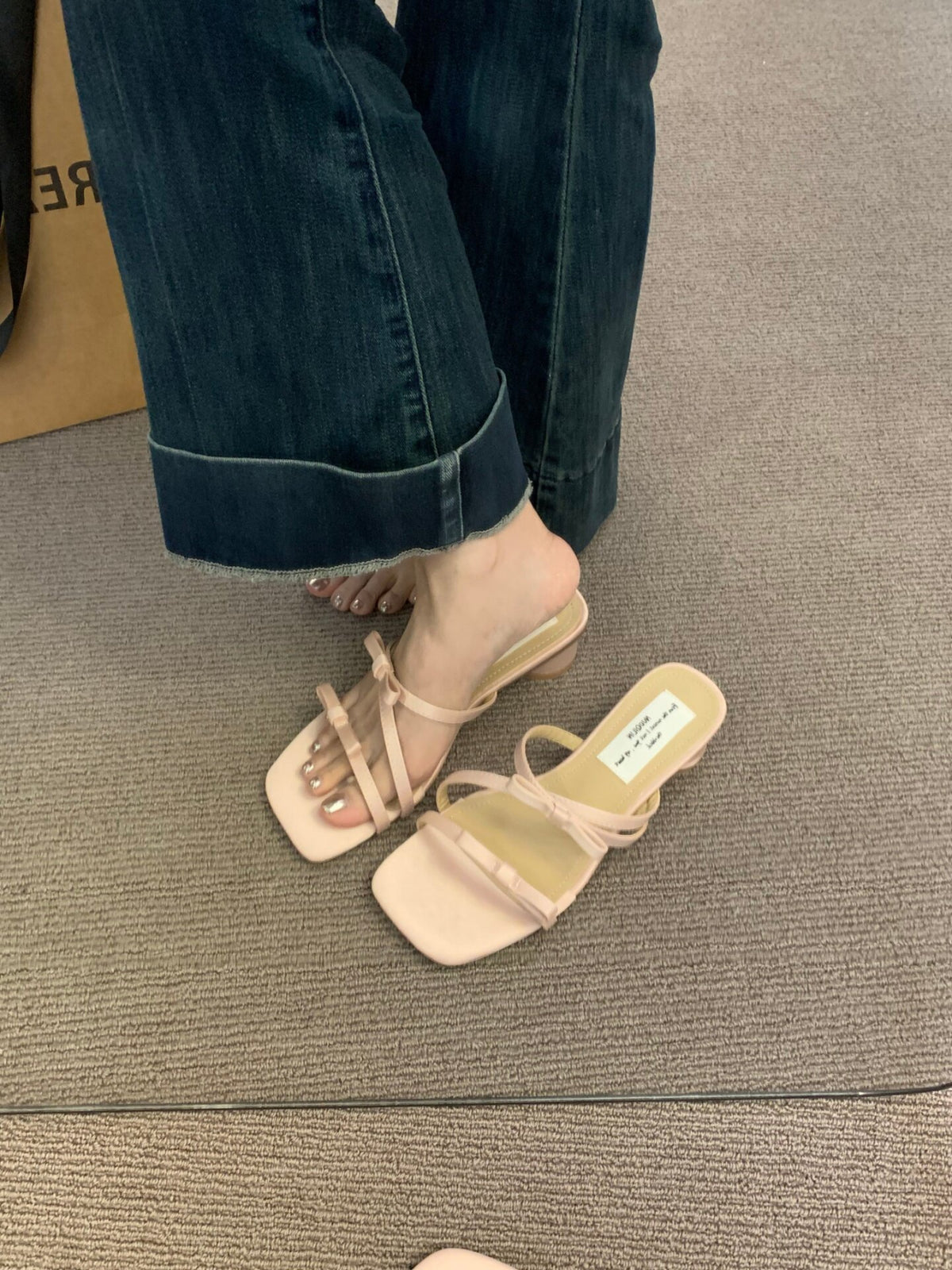 Niche Design Toe ouvert femmes Diapositive Sandales