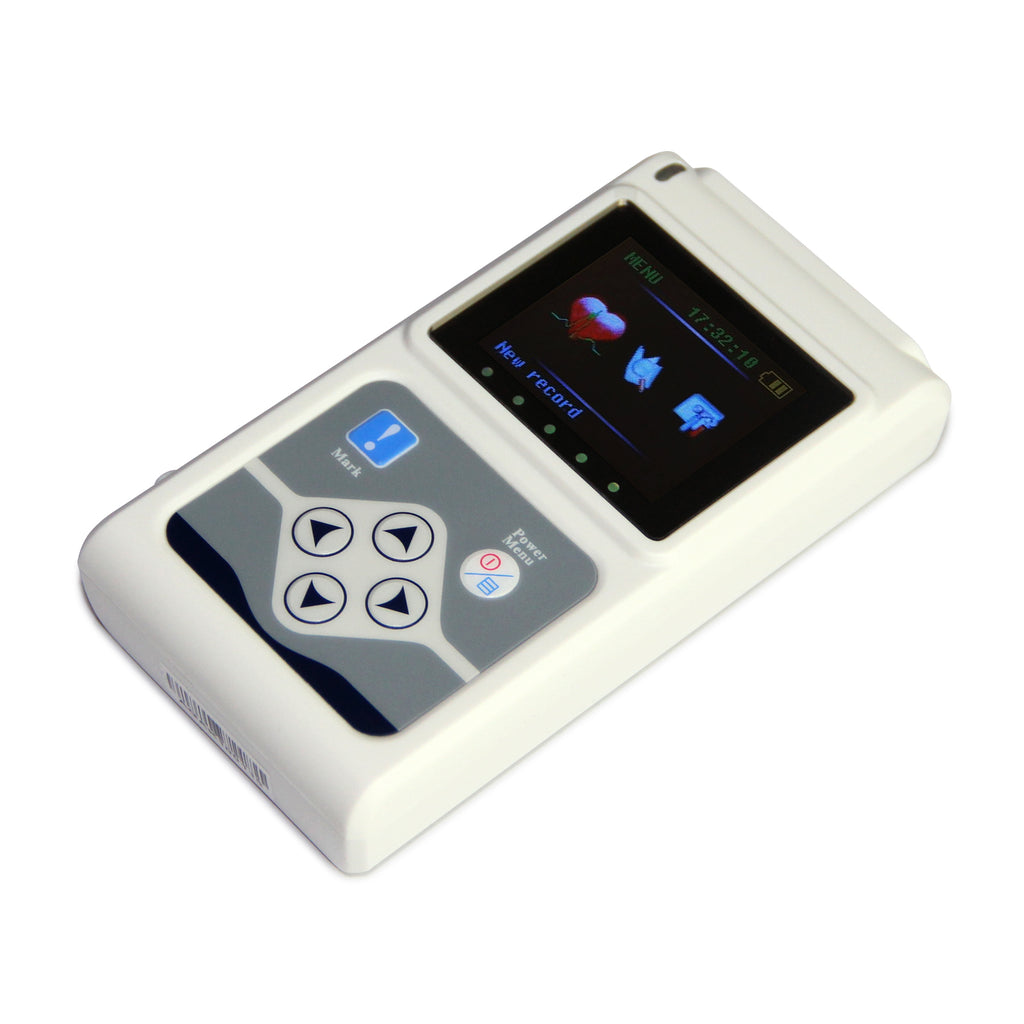 ECG Holter 12 Channel 12 Lead EKG System 24 Heures Multi Language Monitoring PC SW CE FDA