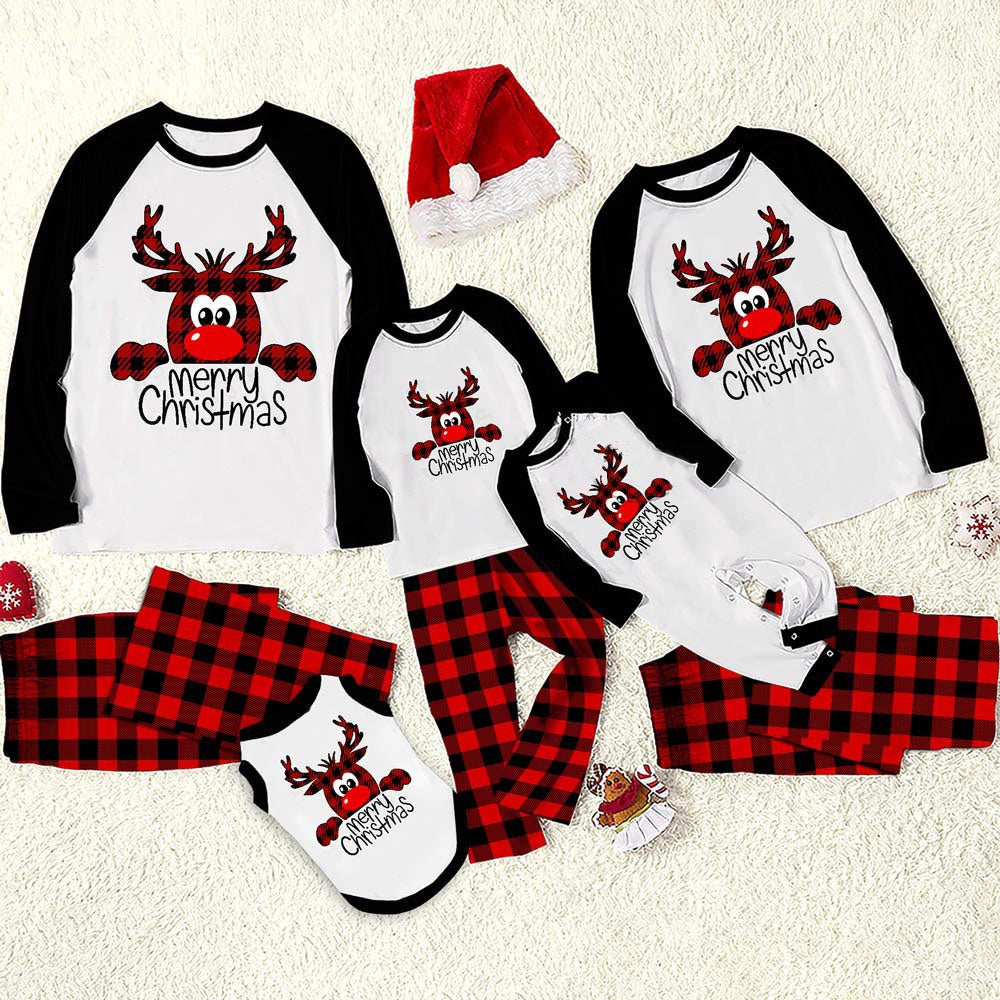 Pyjama de Noël de famille Ensembles de Matching Christmas Sleepwear parent-enfant Pjs Outfit pour Chr