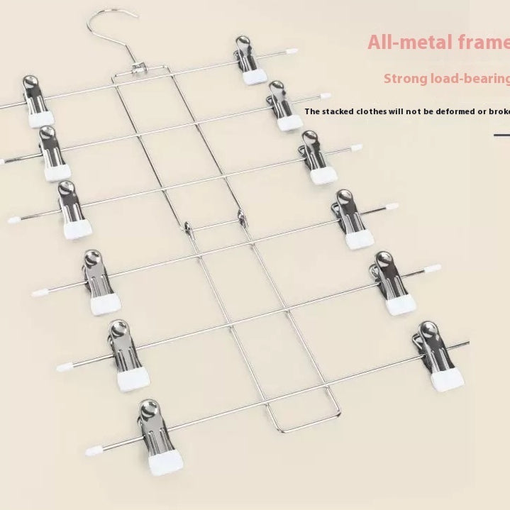 Pantskirt multifonctions Clip entreposage ménager Hanger invisible en acier inoxydable Multi-la