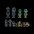 Stickers Voiture Cartoon Grande Famille Drôle