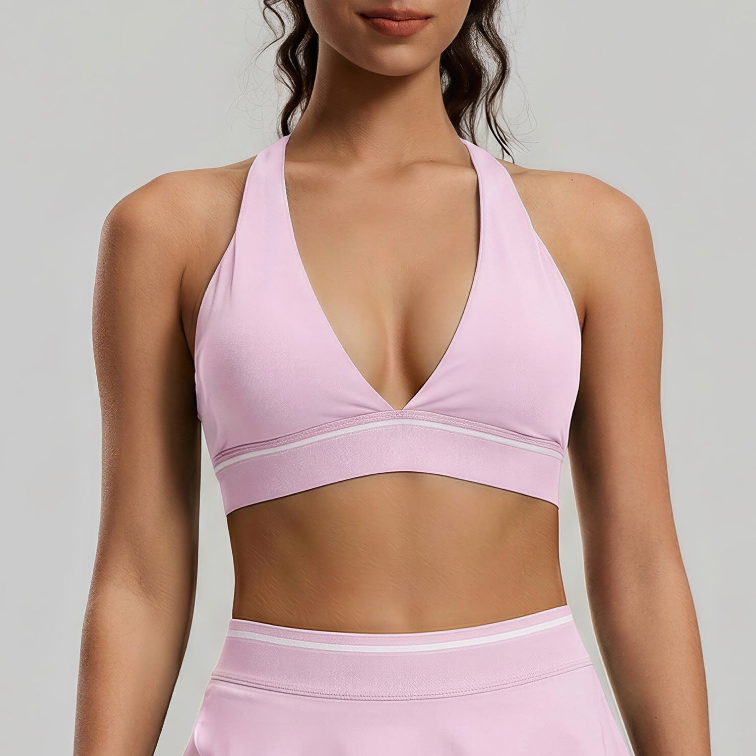 Bande de couleur européenne et américaine Sexy Tight Yoga Outfit pour les femmes