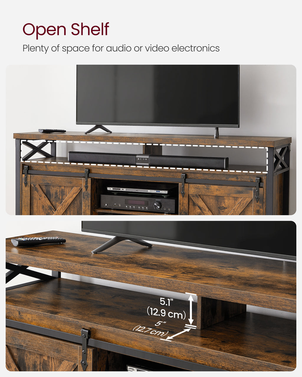 Support TV VASAGLE pour TV 65 pouces