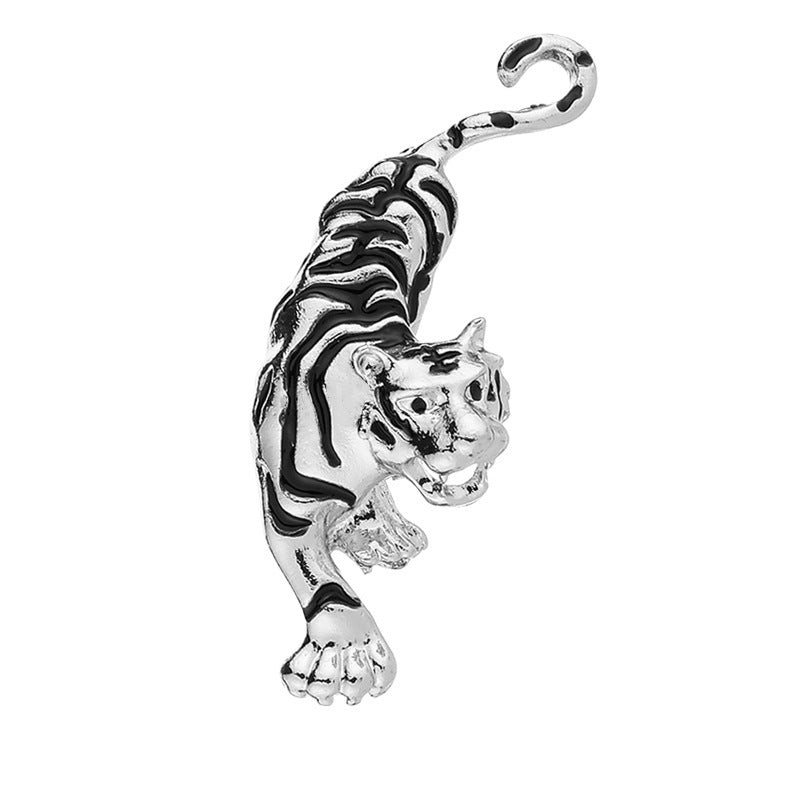 Fierce Tête Lion et Tigre Brooch Vintage Personnalisé