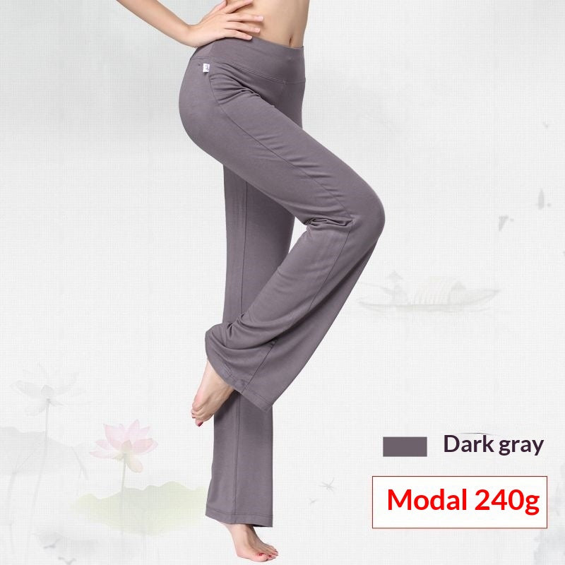 Pantalons de yoga modaux en couleur solide pour femmes