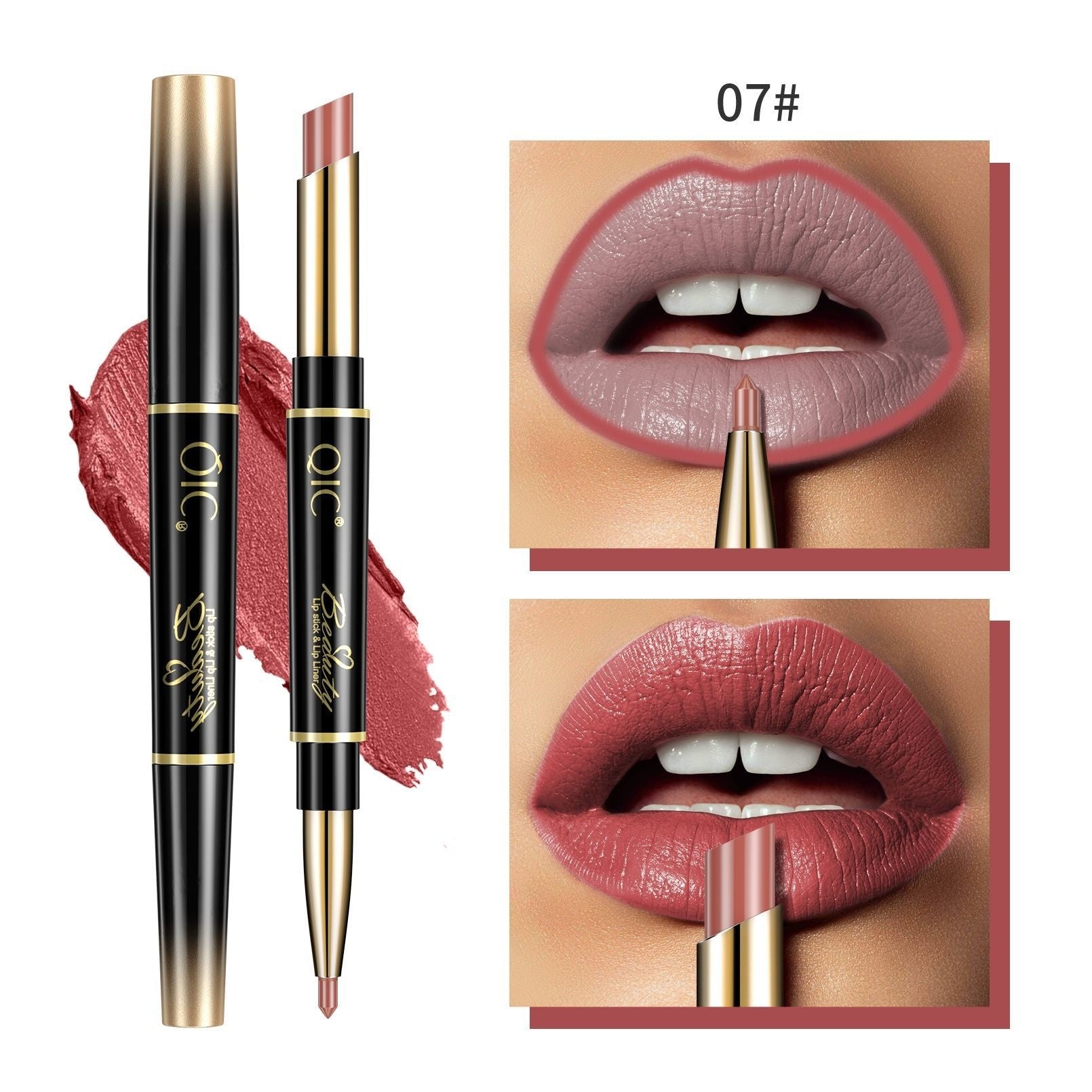 2-en-1 Stylo rouge à lèvres imperméable à l'eau