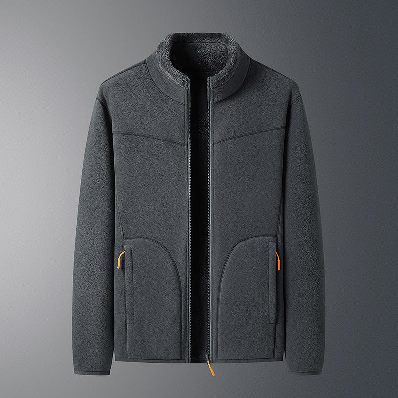 Veste polaire à deux faces en velours de corail à deux faces en polaire de style cachemire