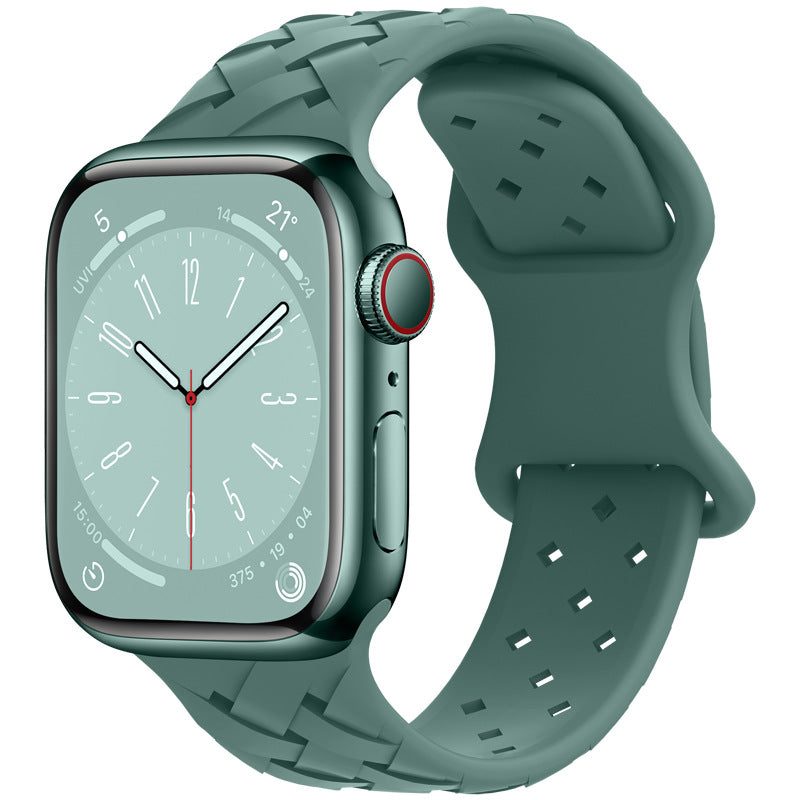 Bamboo Plaid Dentelle Solide Silicone Sports Apple Bracelet