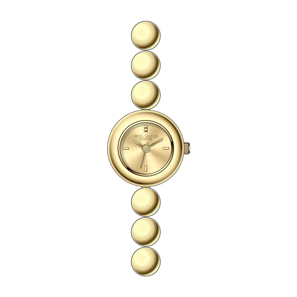 Rétro style mi-siècle bracelet en or montre avec un Niche design-avant esthétique