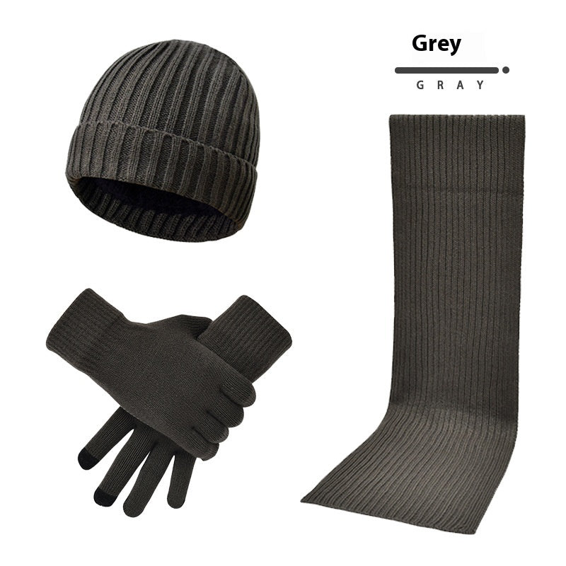 Gants d'écharpe de chapeau en laine chaude, tricotés par des hommes et des femmes