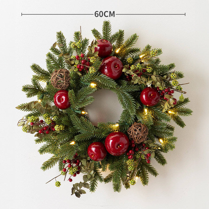 Luxury PE Rattan Wreath de Noël - Décoration de porte de vacances artificielle pour fête de fête à la maison
