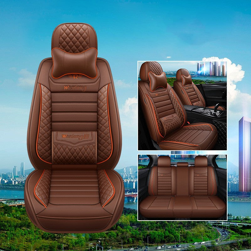 Five-season universal high-elastic sponge-filled seat cushion