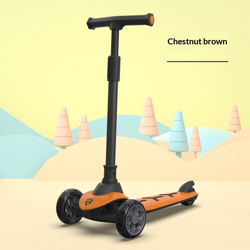 Un scooter que les enfants peuvent s'asseoir ou rouler