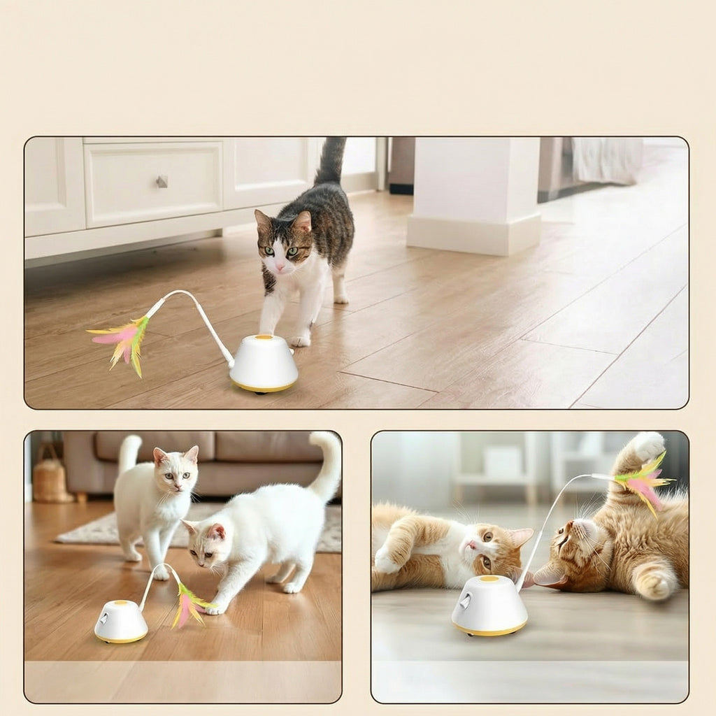 Jouet de divertissement de chat jaune pour le temps de jeu actif — Ensemble d'accessoires partiels