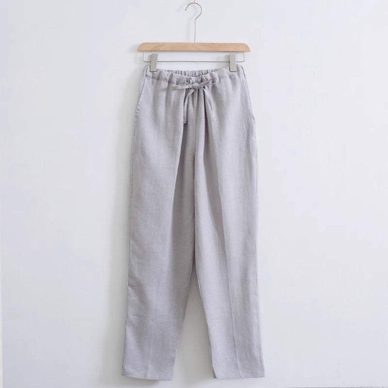 Léger Respirant Été Plus Taille Loose Droite Large Jambe coton et Lin Casual Pa