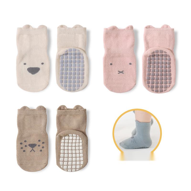 Bébé Coton Non-dérapant Refroidissement intérieur Apprendre à marcher Chaussettes de bateau courtes