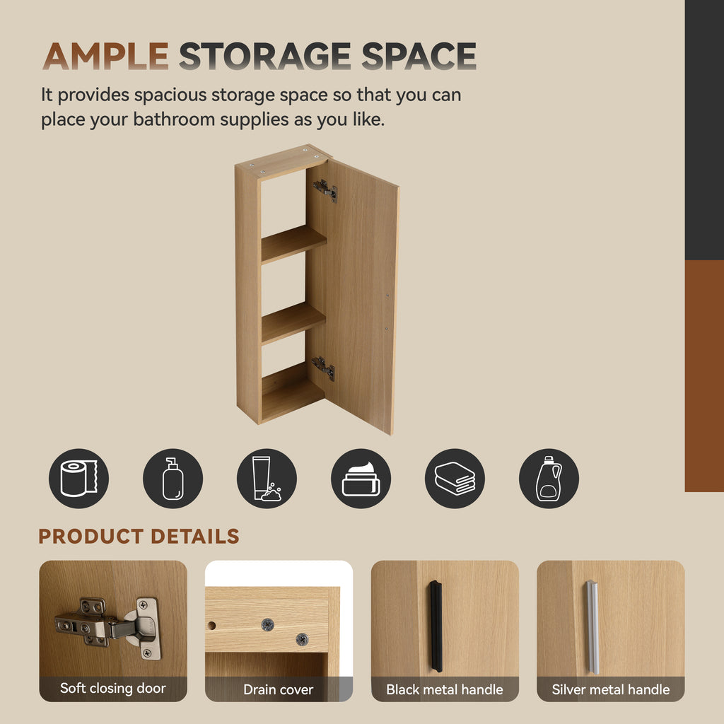 36" Vanité de salle de bain autonome avec armoire en tissu