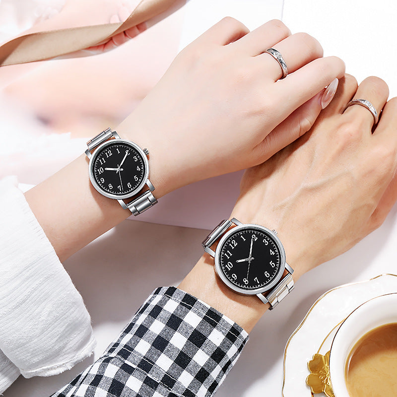 Montre Quartz de ceinture en acier simple pour homme et femme
