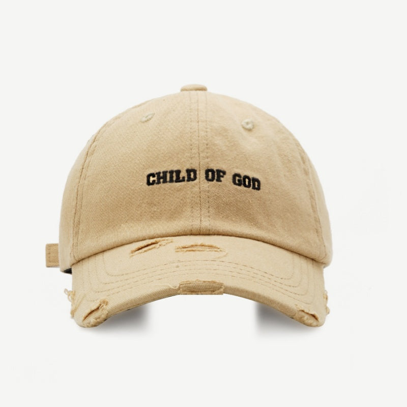 Casquette hip-hop de style rue avec un trou et une broderie anglaise