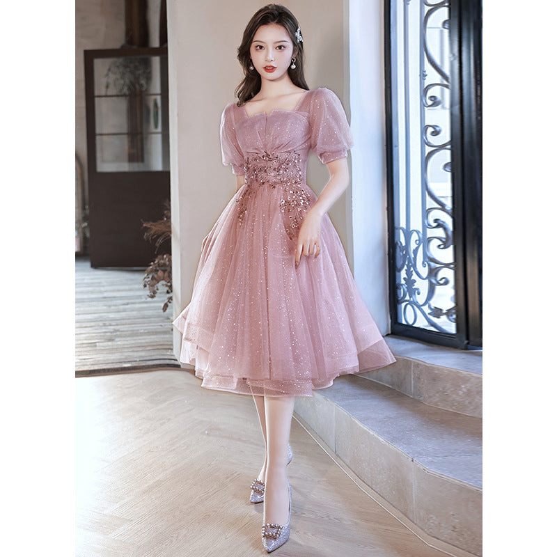 Fête des banquets d'anniversaire Elegant Socialite Hôte Fée Slim Robe de soirée pour les femmes