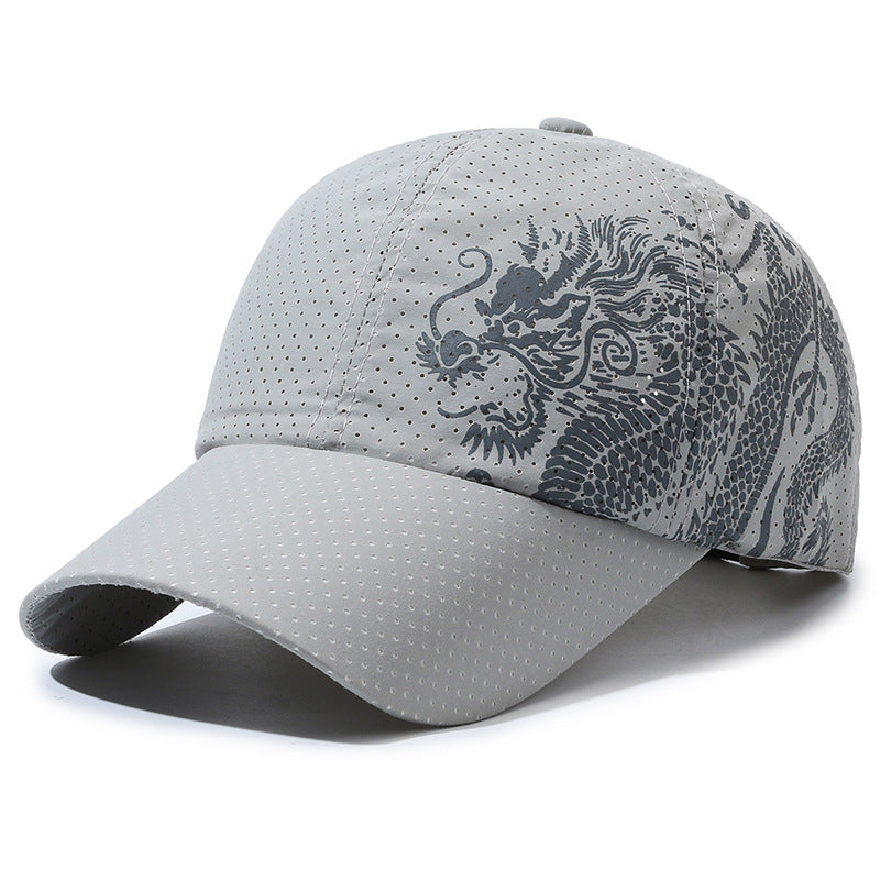 Chapeau homme style chinois imprimé Dragon Casquette de baseball polyester