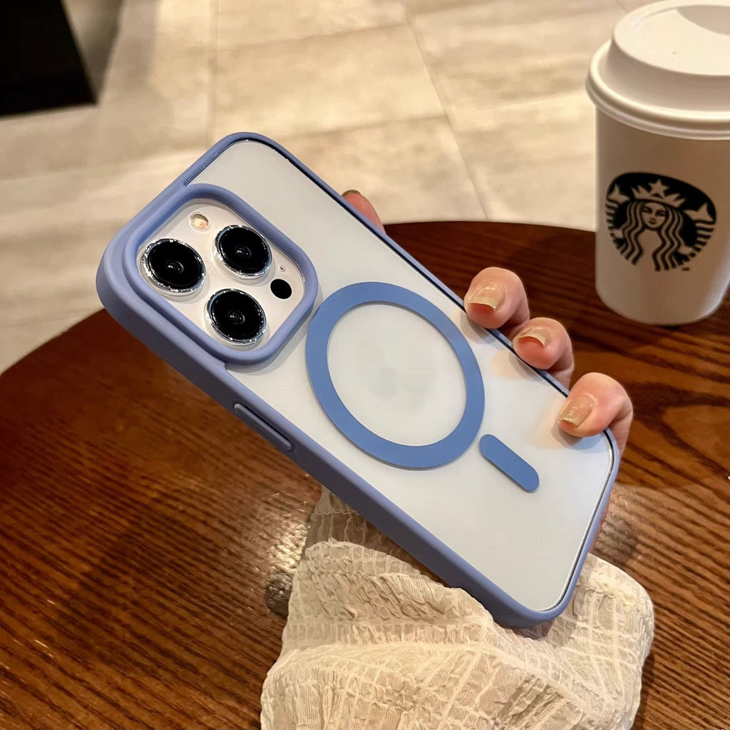 Boîtier de téléphone en silicone magnétique acrylique résistant à la chute