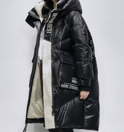 Veste noire polie de bas pour femme de taille moyenne