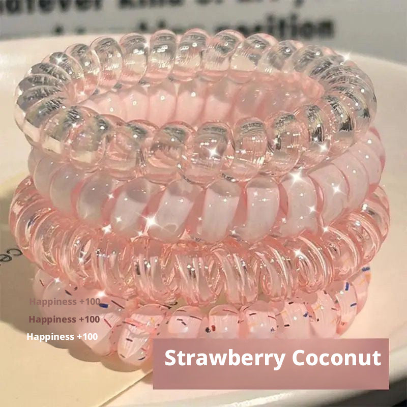 Bague de cordon téléphonique pour cheveux-Strawberry série-4 pièces pack-bag