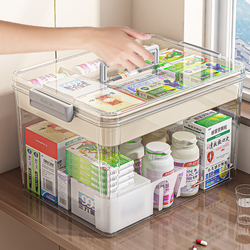 Boîte de rangement ménager Multi-niveau de médecine plastique à grande capacité Organisateur