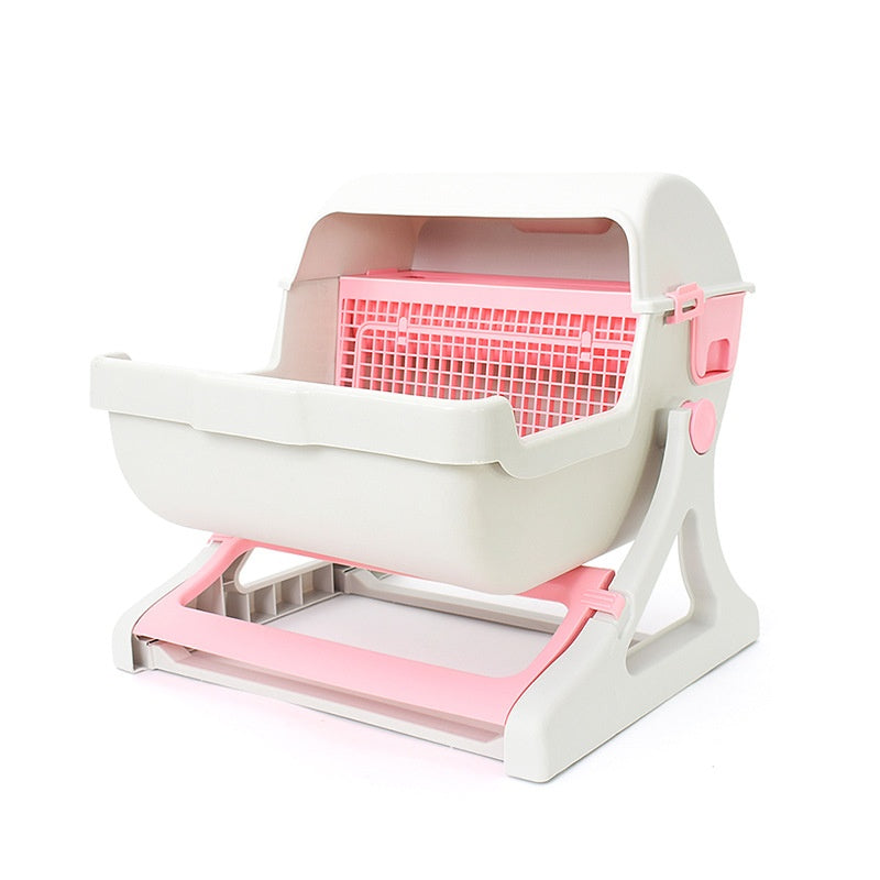 Ouvert Tilting Chat Toilette Extra Grande Boîte semi-automatique