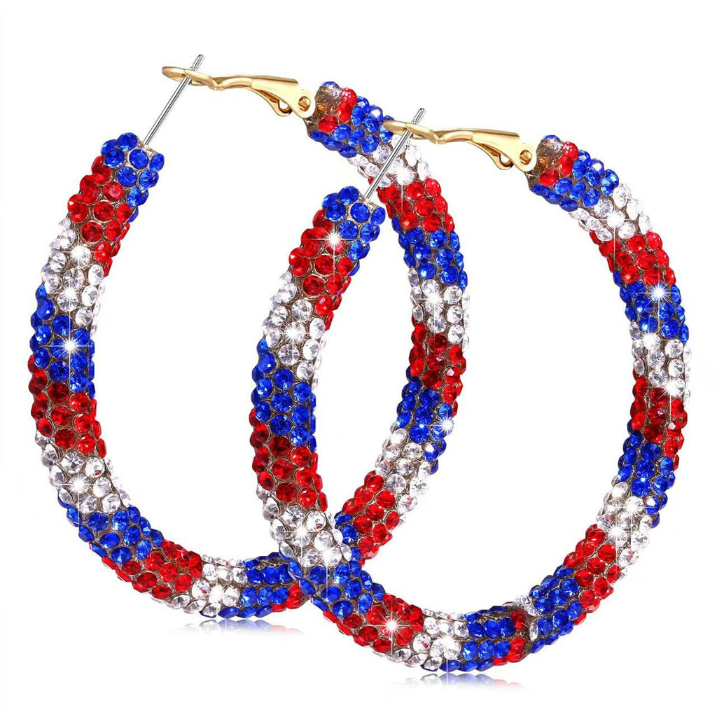 Boucles d'oreilles en forme de boucles d'enroulement entièrement diamantées