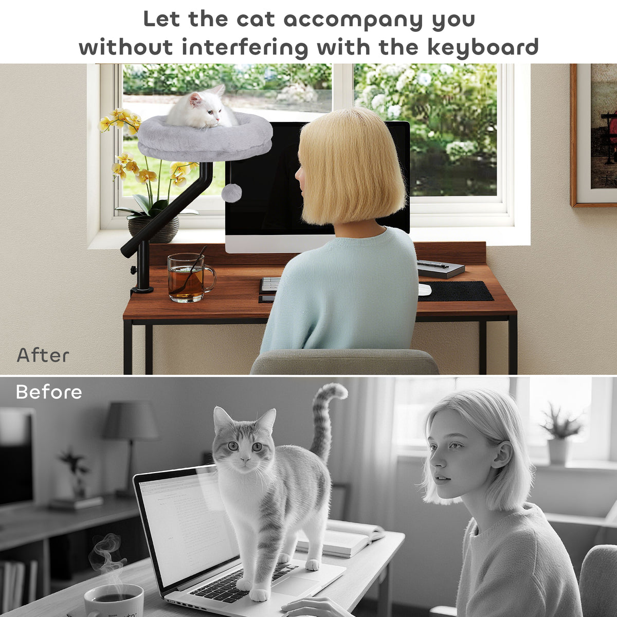 Lit de bureau pour chats