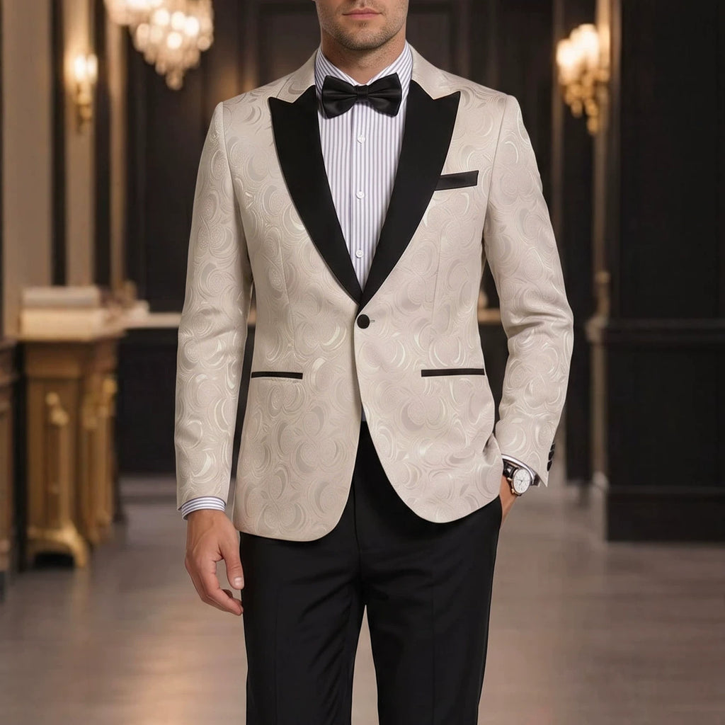 Homme Élégant costume formel Jacquard pour banquets Et les fêtes