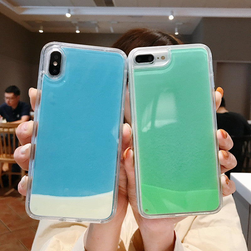 Coque de téléphone en poudre de paillettes lumineuses en plastique