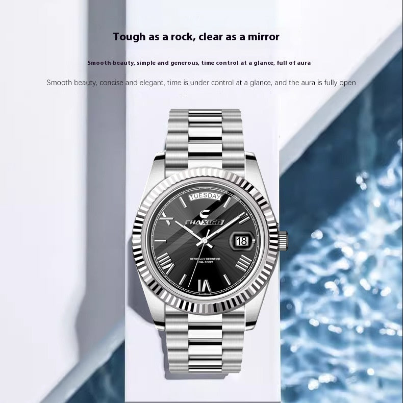 Montres de mode hommes bracelet en acier Grand cadran Quartz Wrist Watch