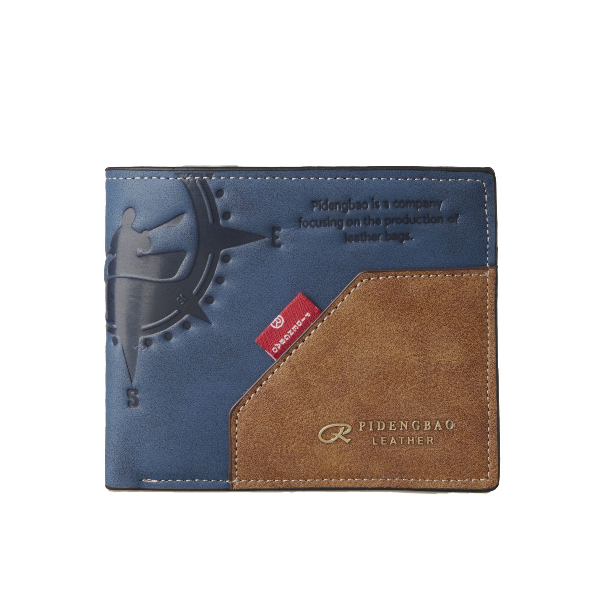 Multi-carte-slot grande capacité Pu pointage hommes rétro portefeuille court