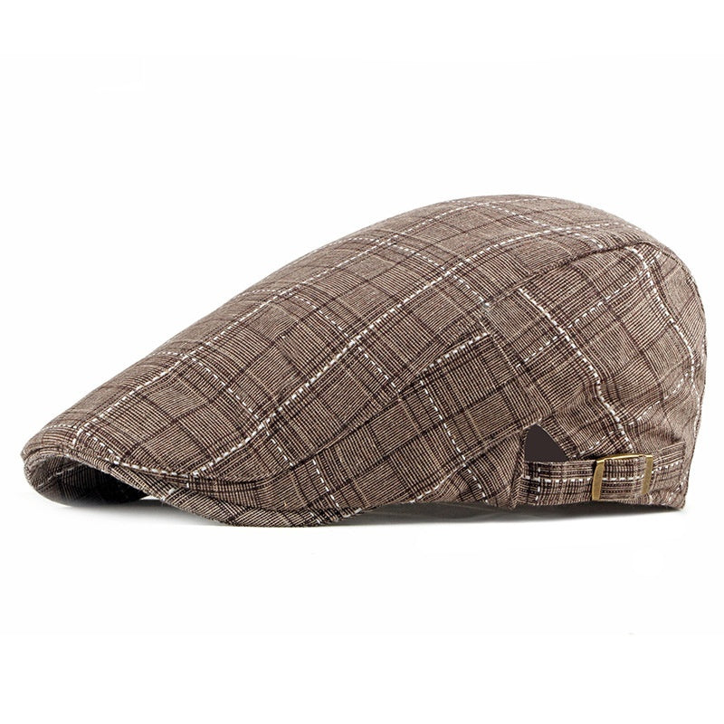 Homme Retro British Gingham Peaked Cap