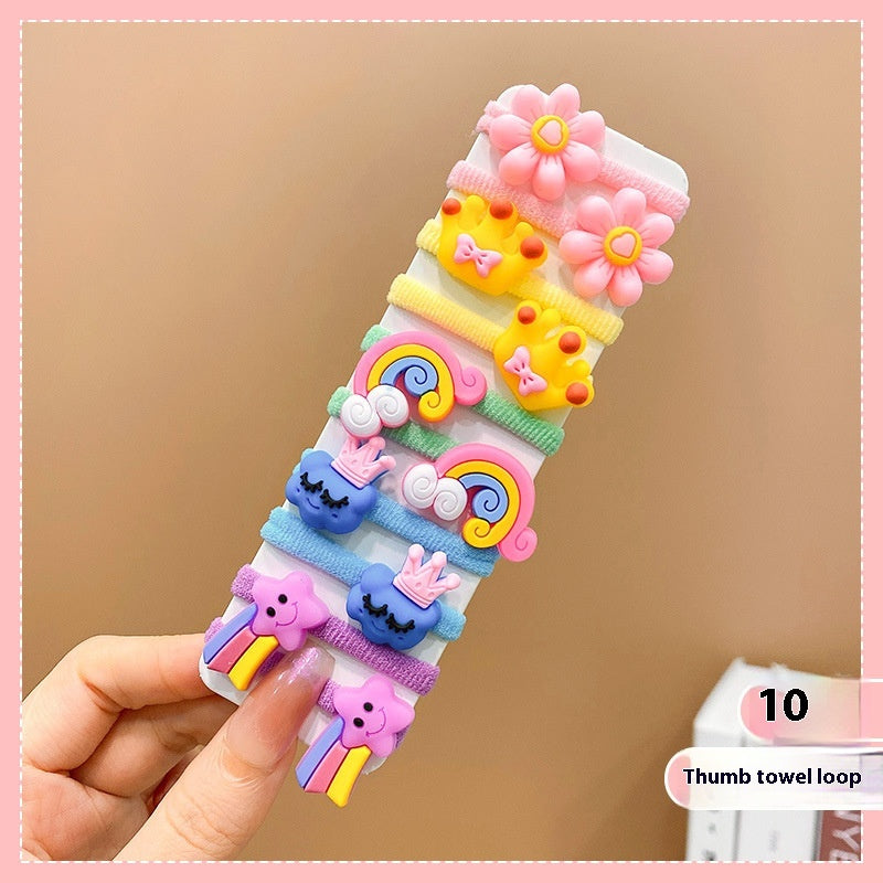 Bande en caoutchouc Femelle Reliure de cheveux pour enfants Bande de cheveux cartoon mignon Bébé cheveux amical Strin