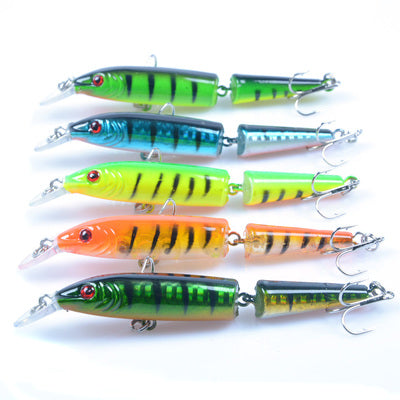 False Bait Double Section Submerged Mino Bionic Hard Pseudo-bait Warped Bouche Basse