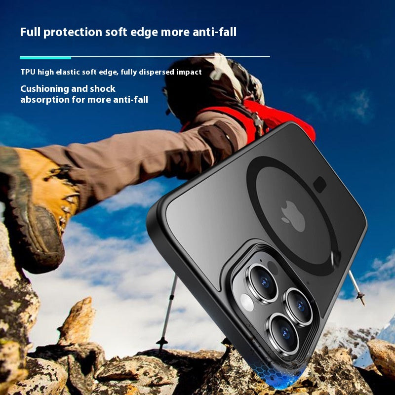 Coque de téléphone Peau givrée Feeling intérieur Airbag résistant à la chute Applicable Iphone15pro Max Mag