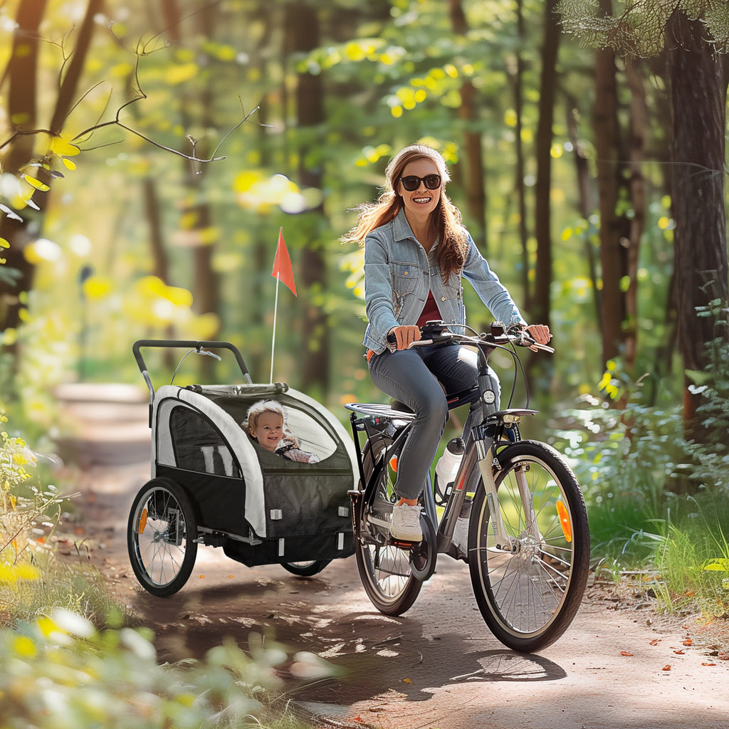 Remorque à vélo pivotante 2-Seat Elite 360 pour enfants Remorque à vélo avec résistant à l'eau W