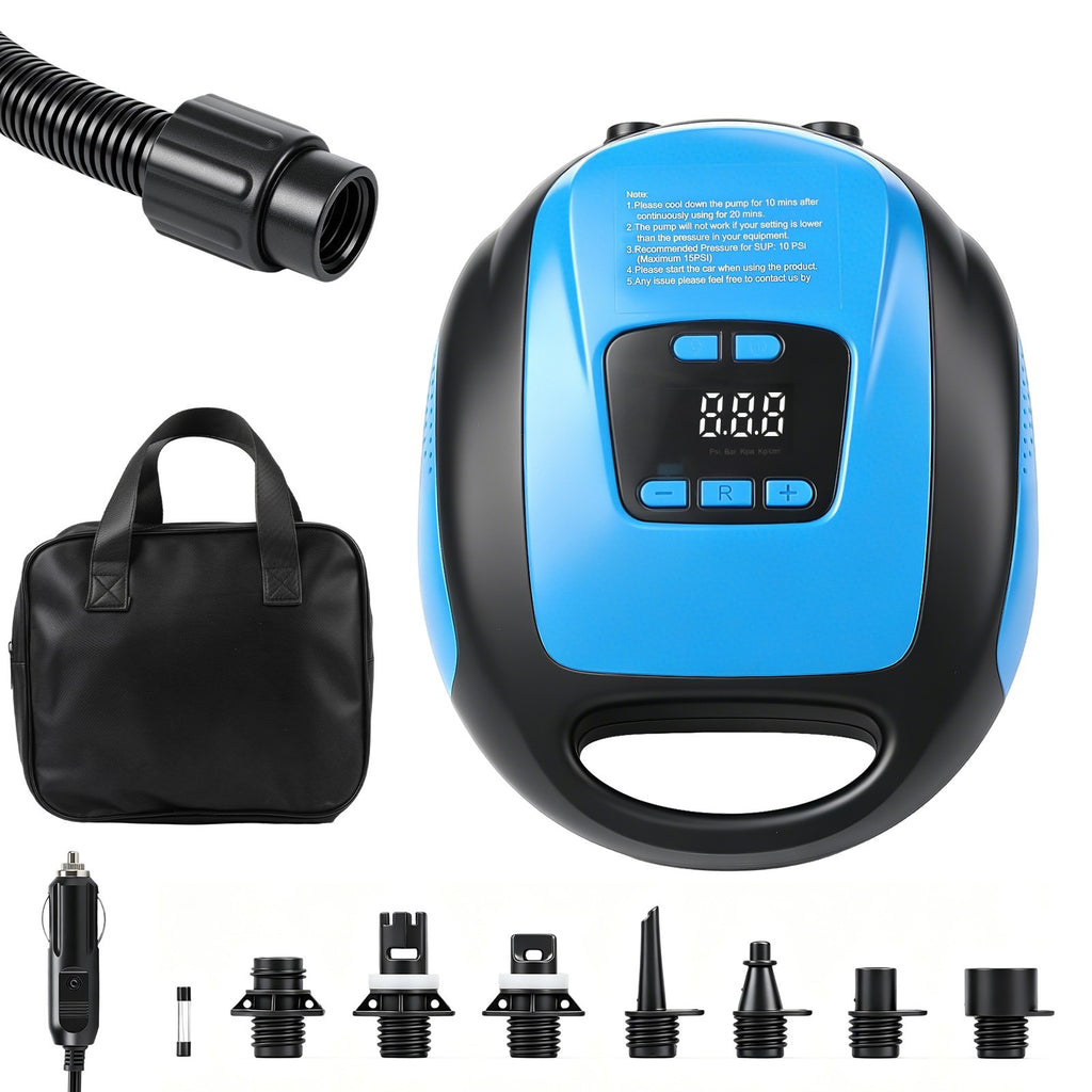 12V SUP Pompe à air électrique 20PSI Max LCD numérique pour Paddle Board Bateau gonflable