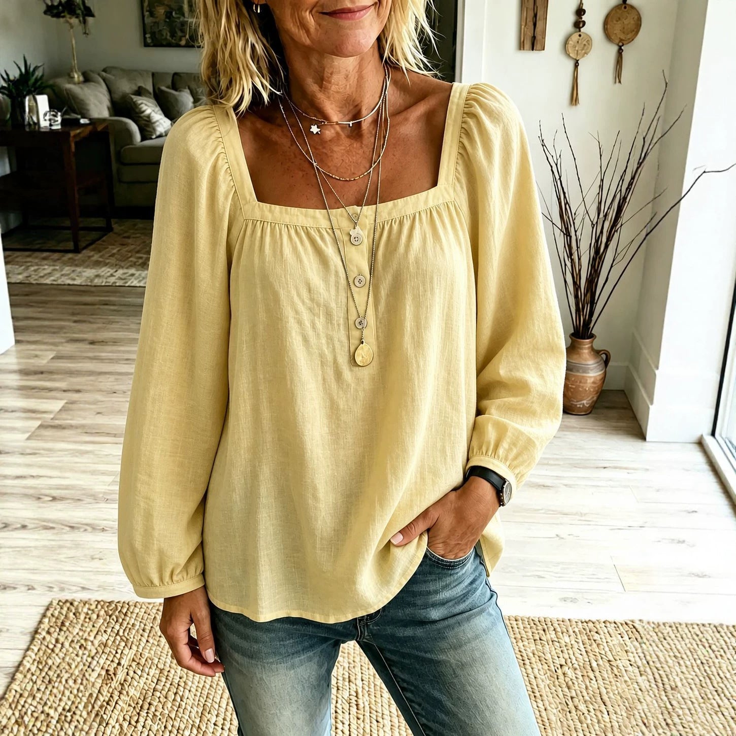 Chemise casual à manches longues pour femmes Minimalist