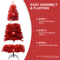 5FT Arbre de Noël rouge – Pure Arbre de PVC rouge avec 624 conseils