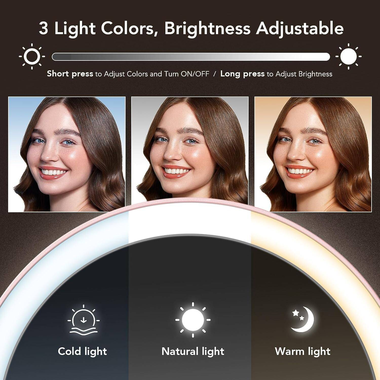 Miroir maquillage avec lumières