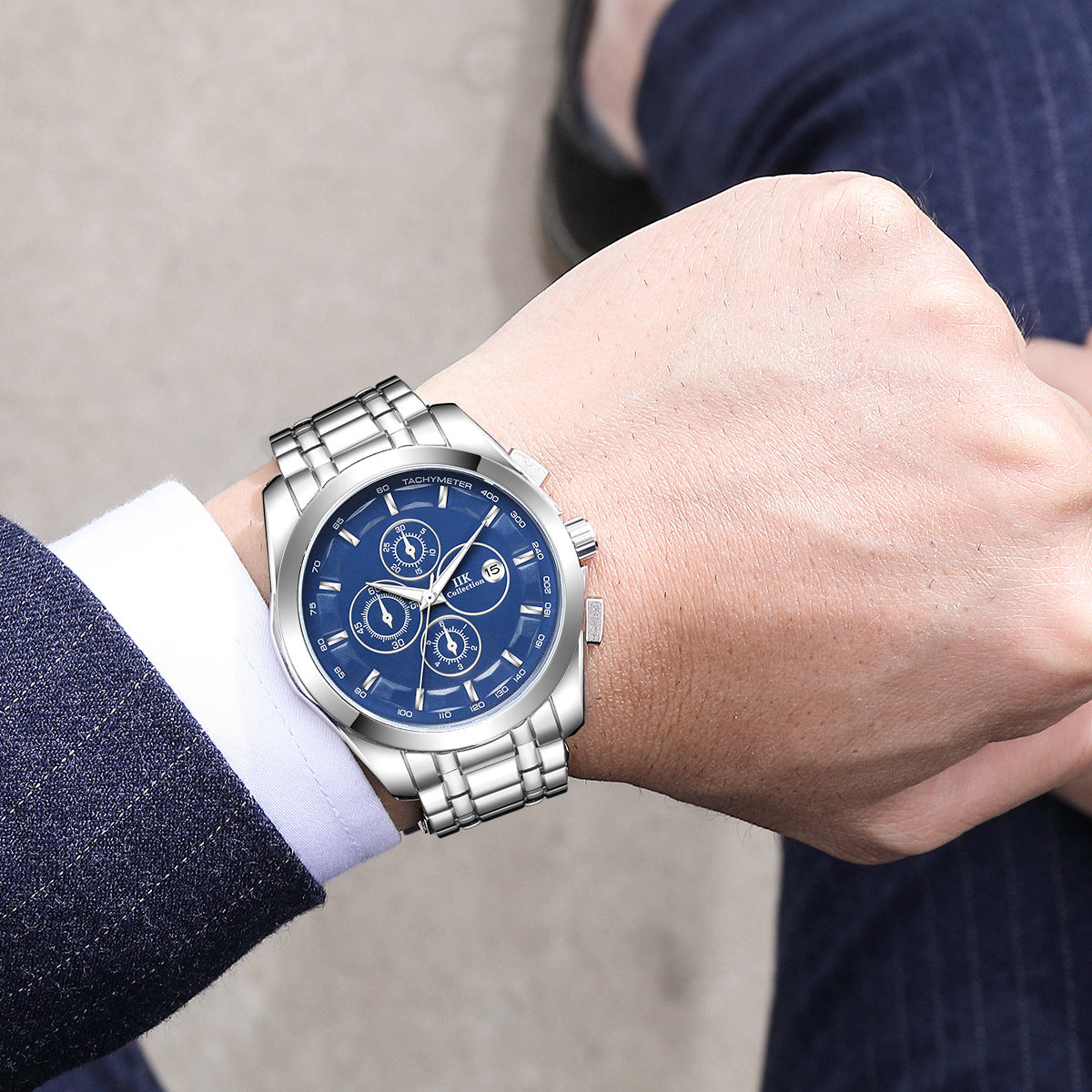 Lumineuses mains Alliage Hommes Montre Quartz