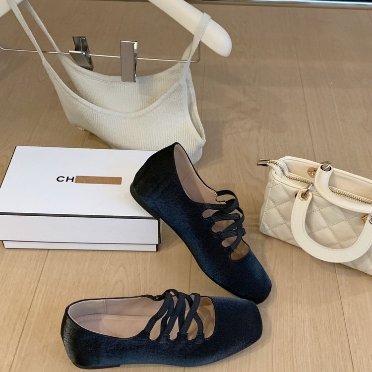 Souple Soled simple chaussure pour femmes article avec jupe Automne Coréen Version Ballet Style Bean F