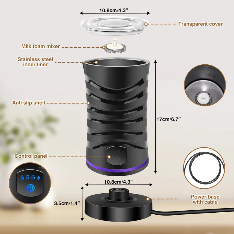 400W 4 en 1 Lait électrique Fromère et Steamer Chocolate Machine Contrôle de température 600ml