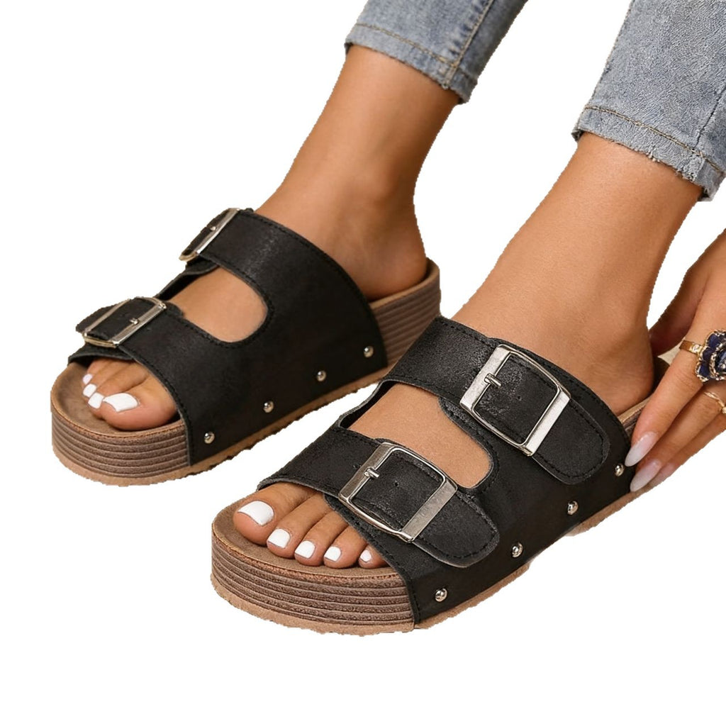 Sandales de plate-forme à tendance avec une double sangle design