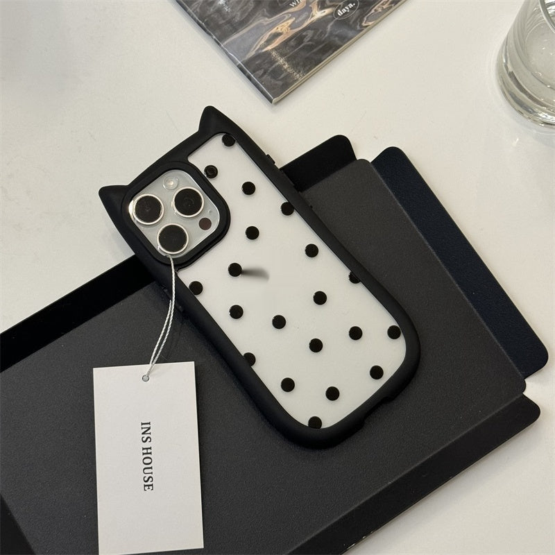 Polka point approprié pour les oreilles de chat cas de téléphone